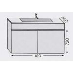 Furniture base with washbasin 81x46x72 material: Wood composite 1 basin countertop walnut, color: Wood Oak