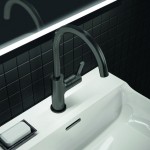 Wash basin tap Deck-mounted L size material: Brass mixer Without waste, color: Grey surface: Brushed Deck-mounted Wash basin tap Deck-mounted L size material: Brass mixer Without waste, color: Grey surface: Brushed Deck-mounted