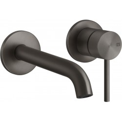 Wash basin tap Wall-mounted - external part 2 holes mixer Without waste, color: Black material: Inox surface: Brushed Wall-mounted - external part