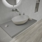 Νιπτήρας ελευθέρας τοποθέτησης 50x33x14,5 από solid surface χωρίς οπή  χωρίς υπερχείλιση OV50, χρώμα: Λευκό/Μπεζ επιφάνεια: Ματ Ελευθέρας τοποθέτησης