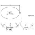 Νιπτήρας ελευθέρας τοποθέτησης 50x33x14,5 από solid surface χωρίς οπή  χωρίς υπερχείλιση OV50, Grey-Beige, χρώμα: Λευκό/Γκρι επιφάνεια: Ματ Ελευθέρας τοποθέτησης