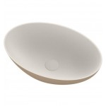 Νιπτήρας ελευθέρας τοποθέτησης 50x33x14,5 από solid surface χωρίς οπή  χωρίς υπερχείλιση OV50, Grey-Beige, χρώμα: Λευκό/Γκρι επιφάνεια: Ματ Ελευθέρας τοποθέτησης