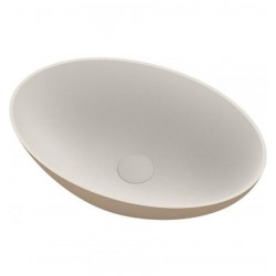 Νιπτήρας ελευθέρας τοποθέτησης 50x33x14,5 από solid surface χωρίς οπή  χωρίς υπερχείλιση OV50, Grey-Beige, χρώμα: Λευκό/Γκρι επιφάνεια: Ματ Ελευθέρας τοποθέτησης