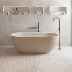 Bathtub Free standing/ Built-in 150x76x53 material: Solid Surface surface: Matt, color: White/Beige Grey-Beige no grab bars Free standing/ Built-in
