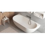 Bathtub Back to Wall 180x80x56 material: Solid Surface surface: Matt, color: White Back to Wall