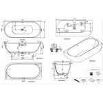 Bathtub Rectangular 180x80x56 material: Solid Surface, color: White no grab bars surface: Matt Rectangular
