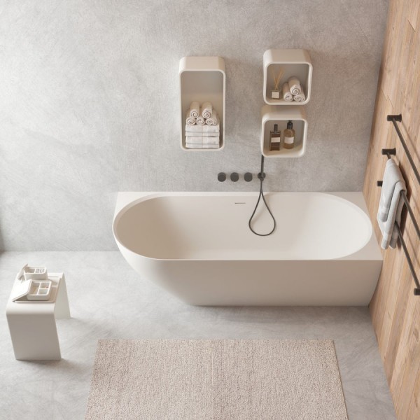 Bathtub Rectangular 180x80x56 material: Solid Surface, color: White no grab bars surface: Matt Rectangular