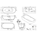 Bathtub Rectangular 180x80x56 material: Solid Surface, color: White no grab bars surface: Matt Rectangular