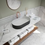 Washbasin Free standing 60x35x12,5 material: Solid Surface Without hole Without overflow, color: White/Black surface: Matt Free standing