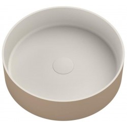 Washbasin Free standing 40x40x12,5 material: Solid Surface Without hole Without overflow, color: White/Beige surface: Matt