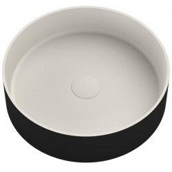 Washbasin Free standing 40x40x12,5 material: Solid Surface Without hole Without overflow, color: White/Black surface: Matt