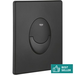 Πλακέτα εντοιχιζόμενου καζανακίου phantom black από ABS διπλής ενέργειας με πνευματικό μηχανισμό, χρώμα: Μαύρο επιφάνεια: Ματ Πλακέτες
