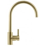 Kitchen tap Deck-mounted material: Inox C-Spout, Gold, color: Gold surface: Brushed Deck-mounted