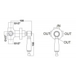 Diverter for concealed shower tap Wall-mounted complete 3 way material: Brass, color: Chrome surface: Glossy Diverters - external part Diverter for concealed shower tap Wall-mounted complete 3 way material: Brass, color: Chrome surface: Glossy Diverters - external part