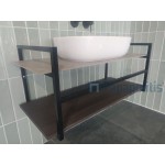 Βάση επίπλου χωρίς νιπτήρα 100x42x45 από μέταλλο με πάγκο από πλακάκι και ξύλινο ράφι επίτοιχου τύπου, χρώμα: Μαύρο Βάσεις επίπλου χωρίς νιπτήρα Βάση επίπλου χωρίς νιπτήρα 100x42x45 από μέταλλο με πάγκο από πλακάκι και ξύλινο ράφι επίτοιχου τύπου, χρώμα: Μαύρο Βάσεις επίπλου χωρίς νιπτήρα