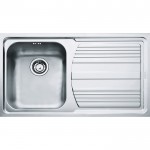 Νεροχύτης ανοξείδωτος 86x50 από inox επιφάνεια: Λεία ματ με πάγκο δεξιά ένθετος 1 γούρνα, χρώμα: Χρωμέ Ανοξείδωτοι