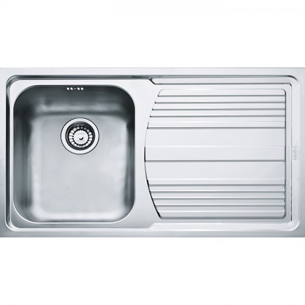 Νεροχύτης ανοξείδωτος 86x50 από inox επιφάνεια: Λεία ματ με πάγκο δεξιά ένθετος 1 γούρνα, χρώμα: Χρωμέ Ανοξείδωτοι