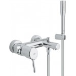 Bathtub tap Wall-mounted exposed material: Brass with hand shower, hose and holder mixer, color: Chrome surface: Glossy Wall-mouned exposed Bathtub tap Wall-mounted exposed material: Brass with hand shower, hose and holder mixer, color: Chrome surface: Glossy Wall-mouned exposed