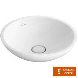 Νιπτήρας ελευθέρας τοποθέτησης 43x43x12 από πορσελάνη χωρίς οπή  χωρίς υπερχείλιση Ceramic plus, χρώμα: Λευκό επιφάνεια: Γυαλιστερή