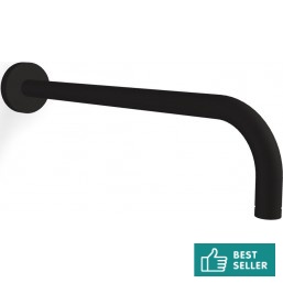 Βραχίονας 35cm με στρογγυλή βάση Black Matt επίτοιχος τύπος από ορείχαλκο, χρώμα: Μαύρο επιφάνεια: Ματ