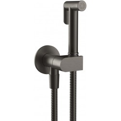 Bidet system Fixed temperature material: Brass push-button Shut-Off, color: Black surface: Brushed Exposed bidet hand shower systems