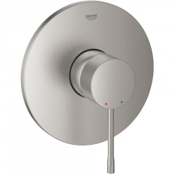 Shower tap Wall-mounted external part 1 way material: Brass mixer With plate without hand shower, hose and holder supersteel, color: Chrome surface: Brushed Wall-mounted - external part