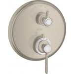 Shower tap Wall-mounted external part 2 way material: Brass thermostatic With plate without hand shower, hose and holder, color: Chrome surface: Brushed Wall-mounted - external part