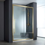 Shower enclosure Linear 140x200 6mm sliding surface: Brushed, color: Gold Linear Shower enclosure Linear 140x200 6mm sliding surface: Brushed, color: Gold Linear