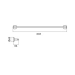 Towel 60cm AISI 304 Fixed material: Inox single, color: Chrome surface: Brushed Towel rails Towel 60cm AISI 304 Fixed material: Inox single, color: Chrome surface: Brushed Towel rails