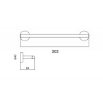 Towel 30cm AISI 304 Fixed material: Inox single, color: Chrome surface: Brushed Towel rails