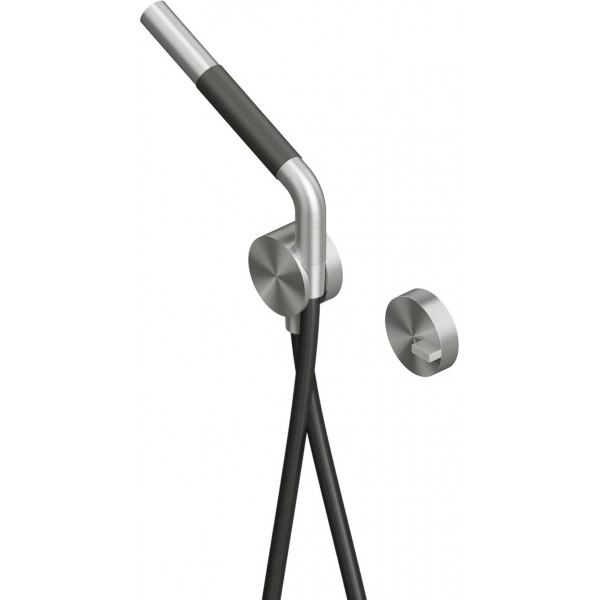 Shower tap Wall-mounted external part 1 way 2 holes material: Inox mixer with hand shower, hose and holder, color: Chrome surface: Brushed Wall-mounted - external part Shower tap Wall-mounted external part 1 way 2 holes material: Inox mixer with hand shower, hose and holder, color: Chrome surface: Brushed Wall-mounted - external part