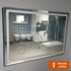 Καθρέπτης, σχήμα: Ορθογώνιο 100x70 από κρύσταλλο με περιμετρικό φωτισμό LED Καθρέπτες μπάνιου