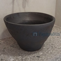 Νιπτήρας ελευθέρας τοποθέτησης 40x40x27 από κεραμικό χωρίς οπή  χωρίς υπερχείλιση, χρώμα: Γκρι Σκούρο επιφάνεια: Ματ Ελευθέρας τοποθέτησης