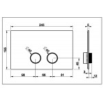 Flush wall plates for concealed cistern Actuation dual flush valve material: Metal, color: Black surface: Brushed Flush plates