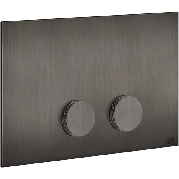 Flush wall plates for concealed cistern Actuation dual flush valve material: Metal, color: Black surface: Brushed Flush plates