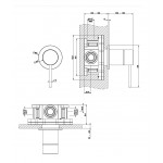 Shower tap Wall-mounted external part 1 hole 1 way material: Inox mixer without hand shower, hose and holder, color: Black surface: Brushed Wall-mounted - external part