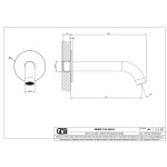 Spout (Nozzle) 14,7cm Wall-mounted material: Inox, color: Black surface: Brushed Bath spouts Spout (Nozzle) 14,7cm Wall-mounted material: Inox, color: Black surface: Brushed Bath spouts