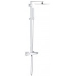 Shower tap with showerpipe and overhead shower Wall-mounted material: Brass thermostatic 230, color: Chrome surface: Glossy Wall-mounted exposed with showerpipe and overhead shower Shower tap with showerpipe and overhead shower Wall-mounted material: Brass thermostatic 230, color: Chrome surface: Glossy Wall-mounted exposed with showerpipe and overhead shower