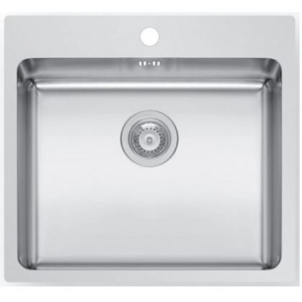 Νεροχύτης ανοξείδωτος 55x50,5 από inox επιφάνεια: Σατινέ χωρίς πάγκο ένθετος 1 γούρνα 1Β, χρώμα: Χρωμέ Ανοξείδωτοι