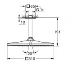 Shower head Ceiling-mounted 31x31 material: Brass, style: 1 spray, color: Chrome surface: Brushed Overhead showers Shower head Ceiling-mounted 31x31 material: Brass, style: 1 spray, color: Chrome surface: Brushed Overhead showers