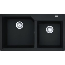 Sink Granite 86x50 free nested 1 ½ cabinet onyx, color: Black Granite