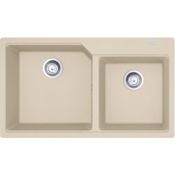 Νεροχύτης γρανιτένιος 86x50 χωρίς πάγκο ένθετος 2 γούρνες beige (oatmeal), χρώμα: Μπεζ Γρανιτένιοι