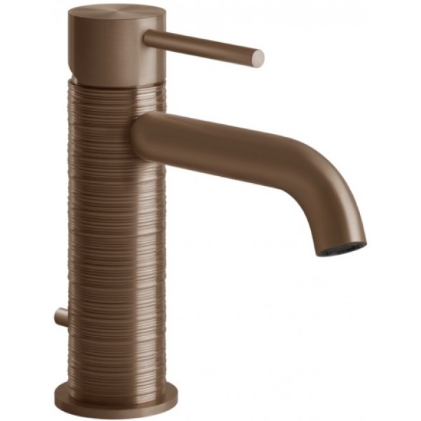 Wash basin tap Deck-mounted material: Inox mixer S size With pop-up waste set, color: Bronze surface: Brushed Deck-mounted