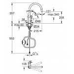 Kitchen tap Deck-mounted material: Brass with shower C-Spout, color: Chrome surface: Glossy Deck-mounted Kitchen tap Deck-mounted material: Brass with shower C-Spout, color: Chrome surface: Glossy Deck-mounted