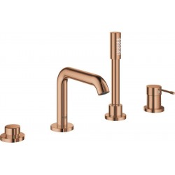 Bathtub tap Deck-mounted external part material: Brass warm sunset, color: Pink Gold surface: Glossy Deck-mounted