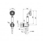 Shower head W/ hose, holder and outlet elbow 1 jet, color: Chrome surface: Brushed Hand showers