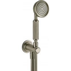 Shower head W/ hose, holder and outlet elbow 1 jet, color: Chrome surface: Brushed Hand showers