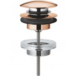Waste Valve With overflow material: Brass surface: Glossy, color: Pink Gold Waste overflows