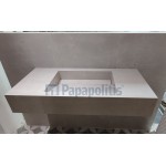 Πάγκος μπάνιου με νιπτήρα 100x46x15 από γρανίτη gres porcell.smaltato επιφάνεια: Ματ με 1 νιπτήρα, χρώμα: Γκρι Νιπτηροπάγκοι