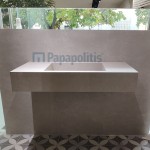 Πάγκος μπάνιου με νιπτήρα 100x46x15 από γρανίτη gres porcell.smaltato επιφάνεια: Ματ με 1 νιπτήρα, χρώμα: Γκρι Νιπτηροπάγκοι